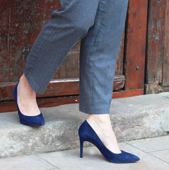 Escarpin bleu marine femme best sale