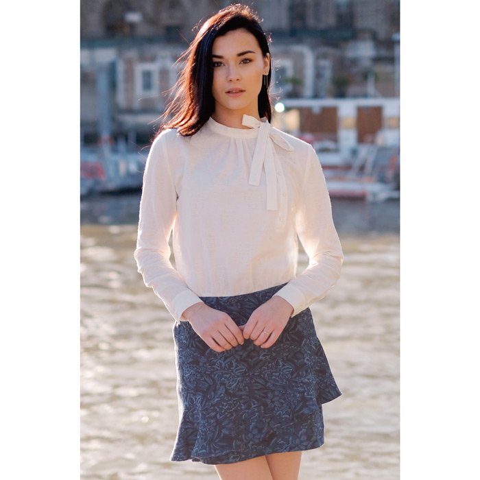 Robe bi-matière chic en coton bio 2