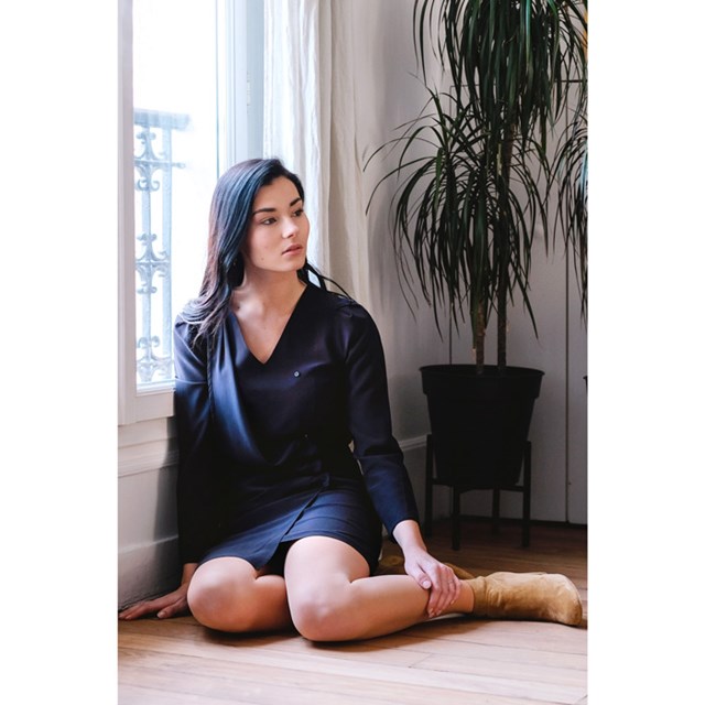 Robe chic en soie tissée en France 8