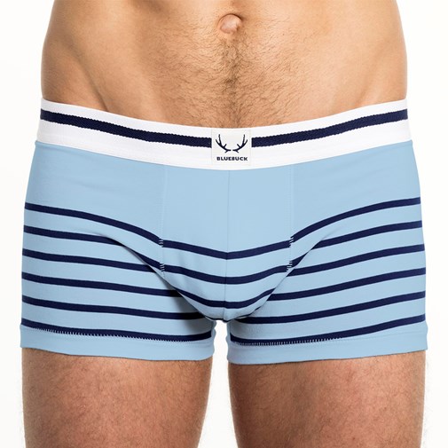 Shorty bleu clair - rayures bleu marine