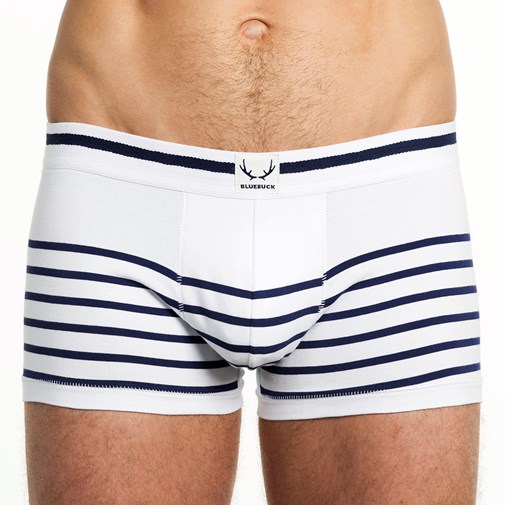 Shorty blanc rayures bleu marine