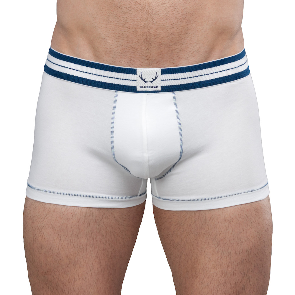 Shorty blanc - coutures bleues 2