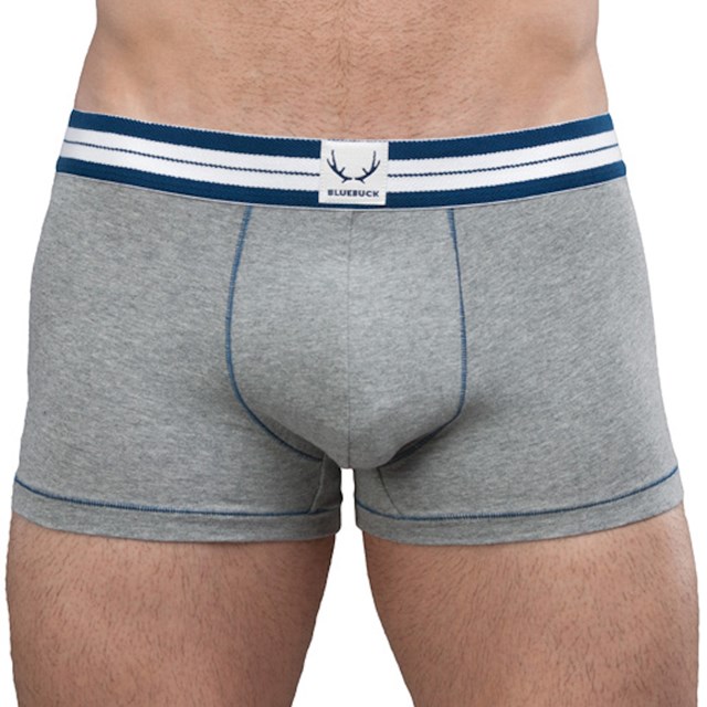 Shorty gris - coutures bleues 2