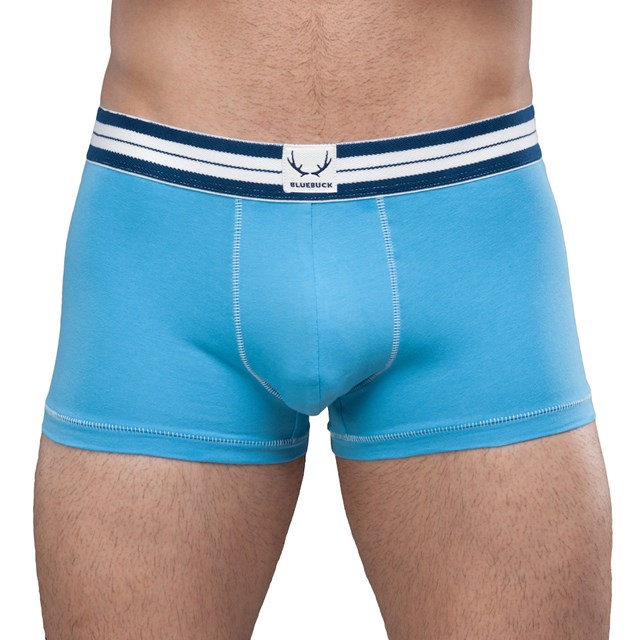 Shorty bleu ciel - coutures blanches 2