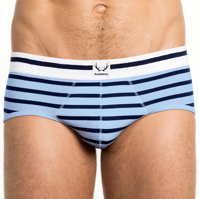 Slip bleu ciel - rayures bleu marine 2