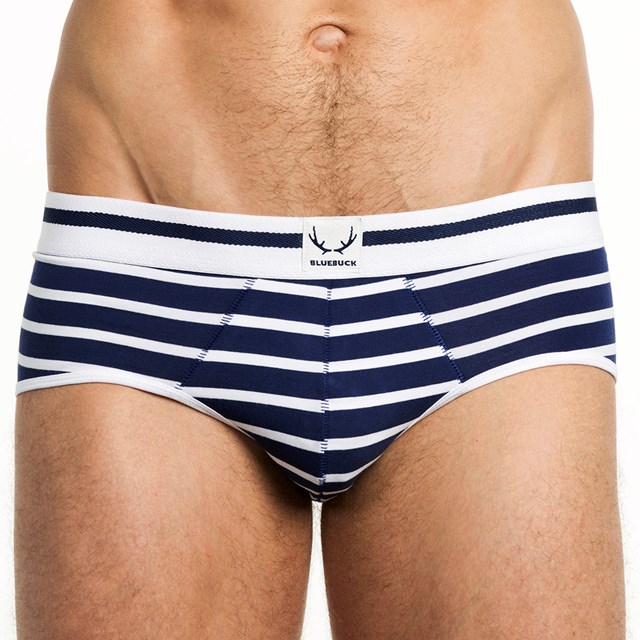 Slip bleu marine - rayures blanches 2