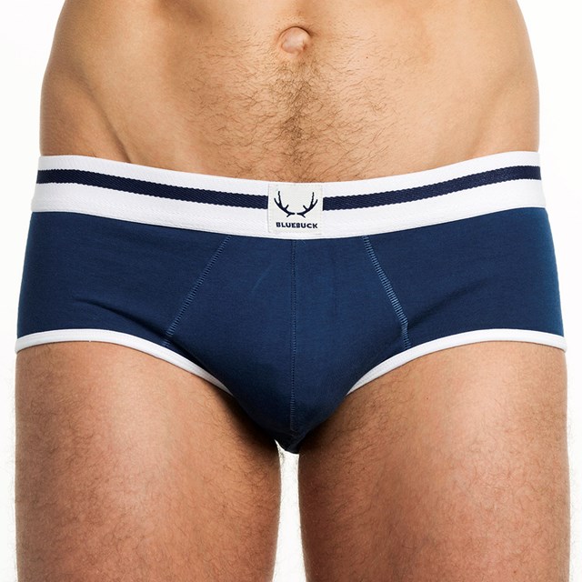Slip bleu marine - bordures blanche 2