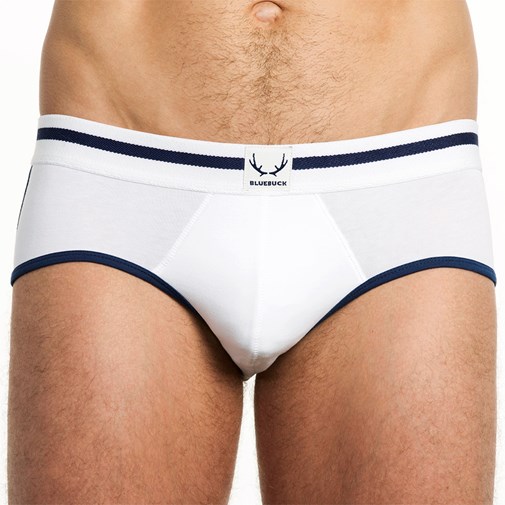 Slip blanc - bordures bleu marine