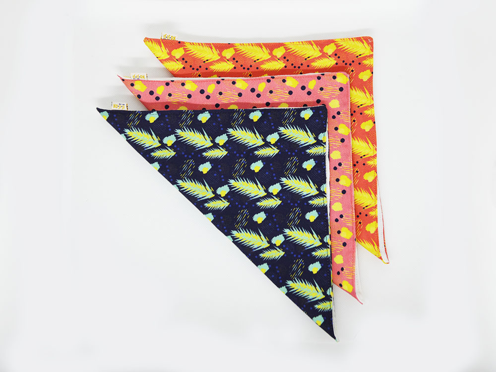 3 mouchoirs en tissu coton bio