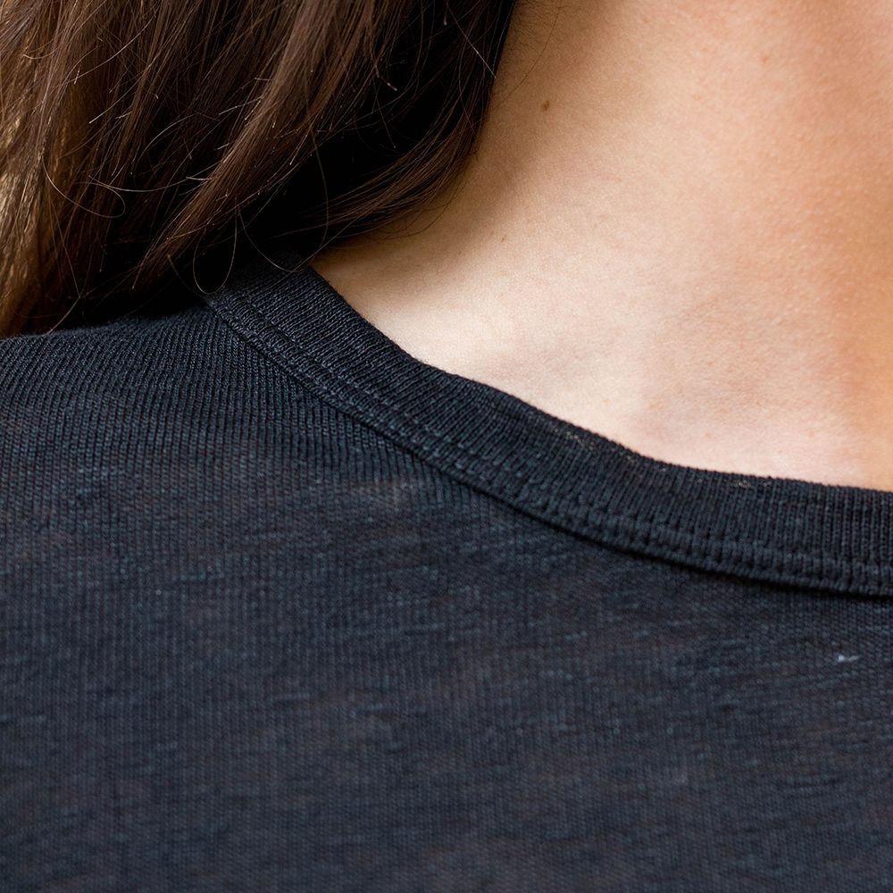 T-SHIRT ZAZA UNI NOIR 100% LIN ÉCOLOGIQUE 2