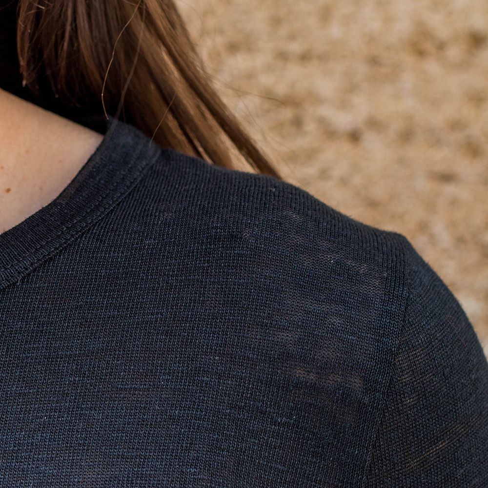 T-SHIRT ZAZA UNI NOIR 100% LIN ÉCOLOGIQUE 6