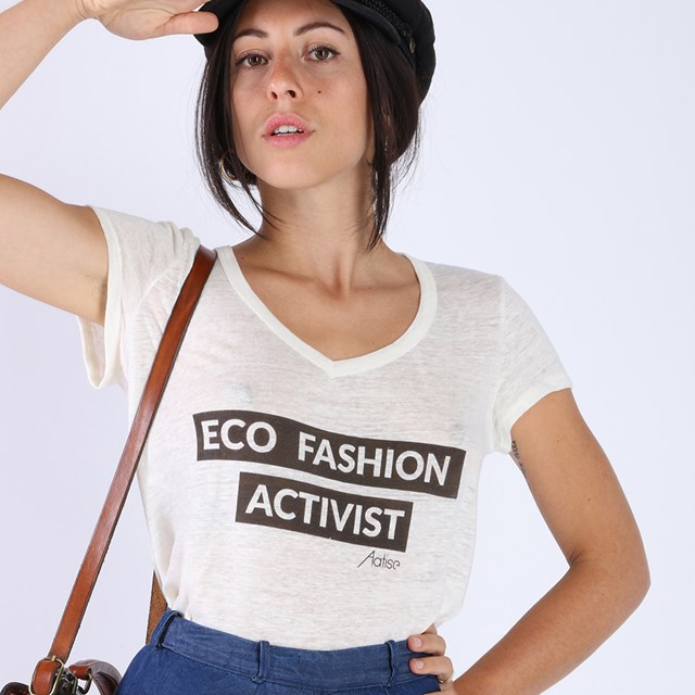t-shirt Aatise en lin, manches courtes col V Zazie 4