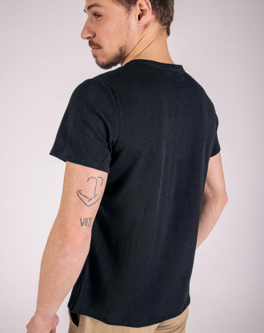 Polo Zorrie 100% lin noir - dos