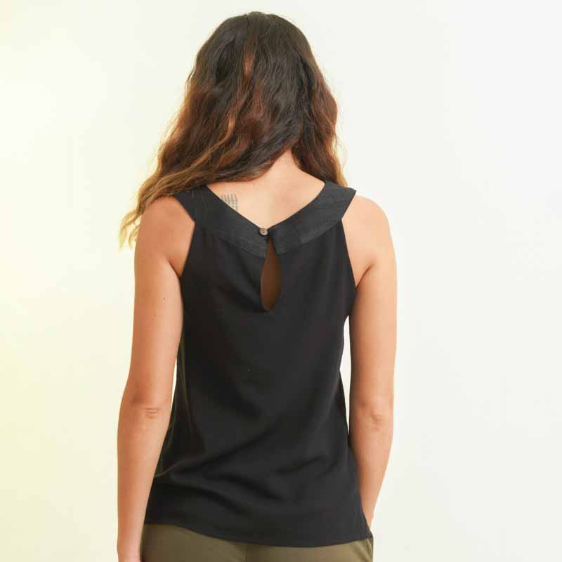 Top Apsara Soie & Coton - Noir 5
