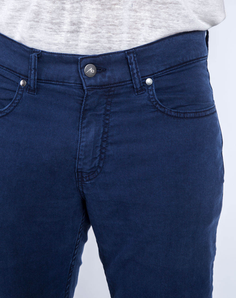 PANTALON 5 POCHES ZANZIBAR MARINE DROIT TENCEL ET COTON RÉCYCLÉ 2