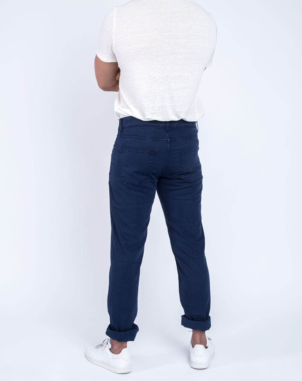 PANTALON 5 POCHES ZANZIBAR MARINE DROIT TENCEL ET COTON RÉCYCLÉ 3