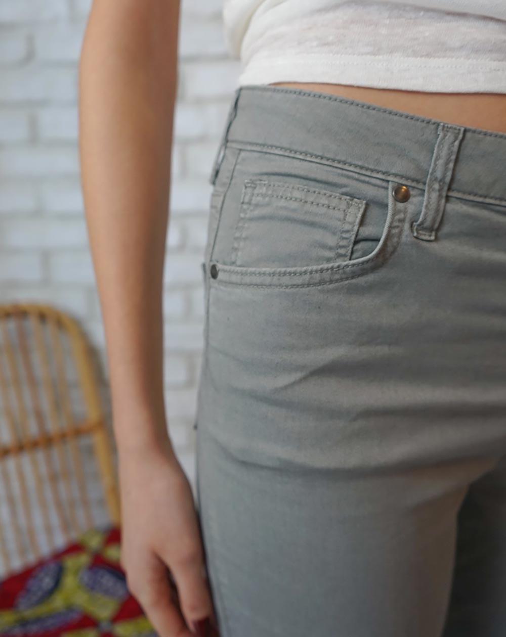 PANTALON 5 POCHES OLAZ GRIS, TENCEL ET COTON RECYCLÉ, COUPE DROITE 5