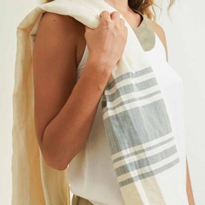 Foutah coton bio - Blanc & Bleu