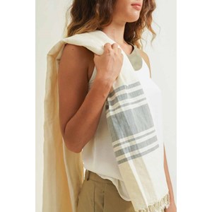 Foutah coton bio - Blanc & Bleu