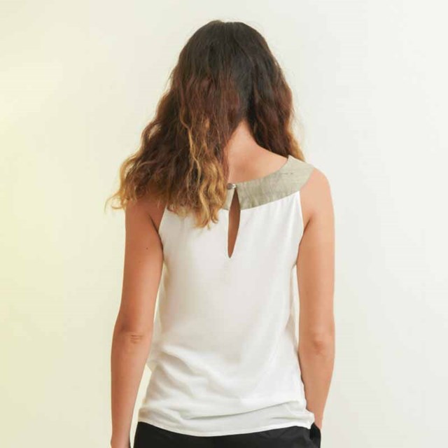 Top Apsara Soie & Coton - Blanc 5
