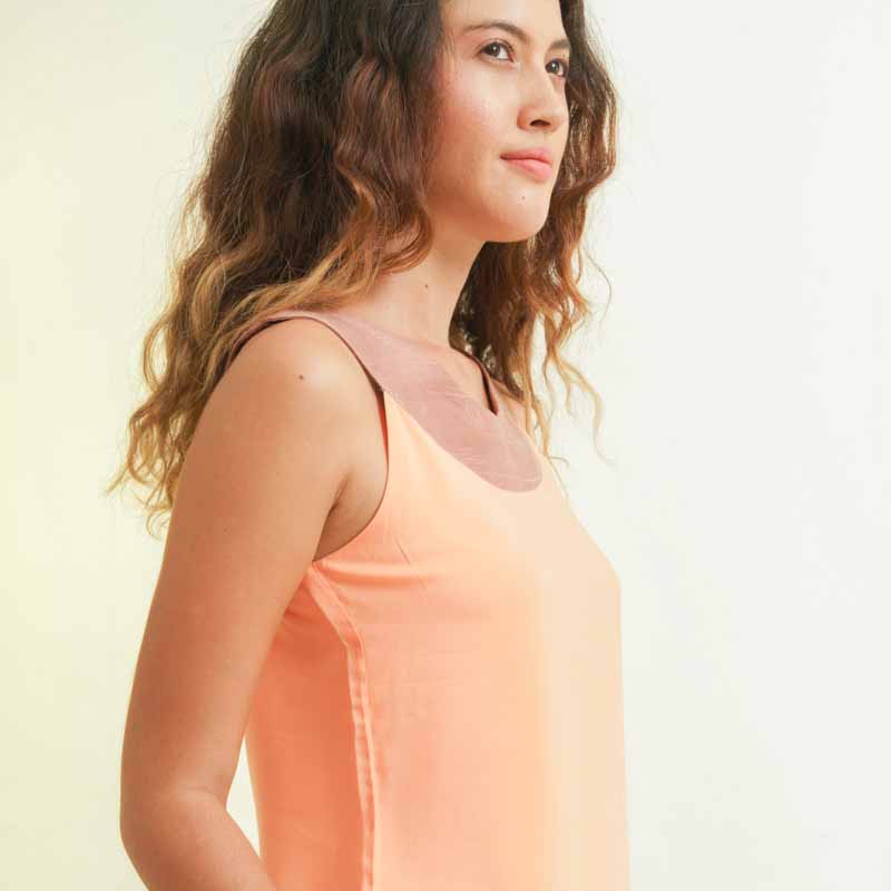 Top Apsara Soie & Coton - Pêche 3