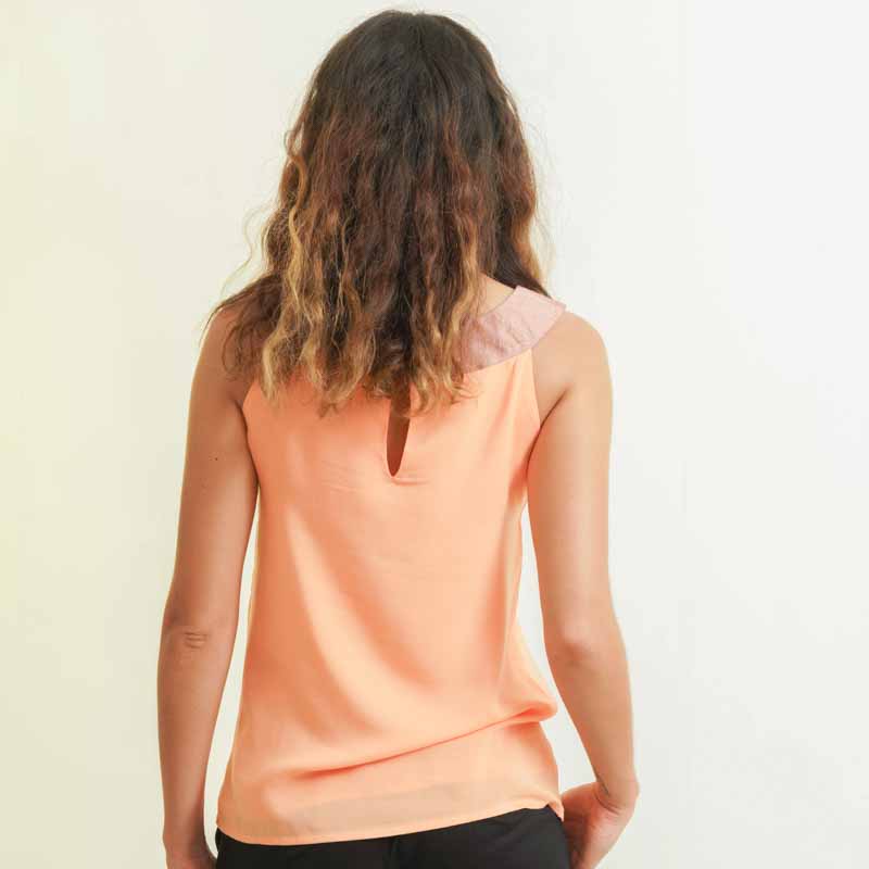 Top Apsara Soie & Coton - Pêche 5