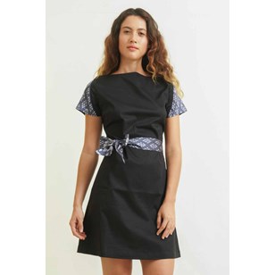 Robe Indra - Coton & Soie - Noire