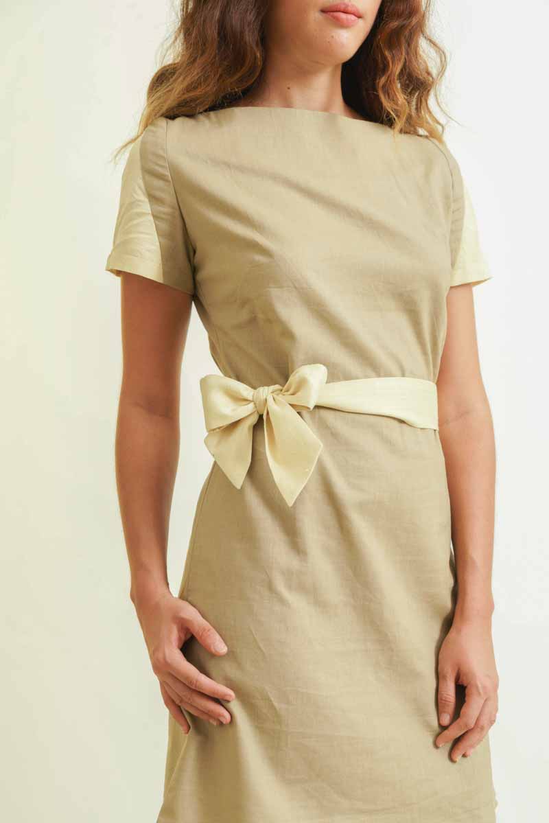 Robe Indra - Lin & Soie - Beige 2