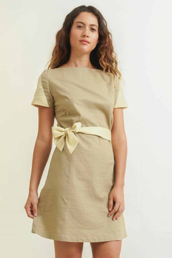 Robe Indra - Lin & Soie - Beige