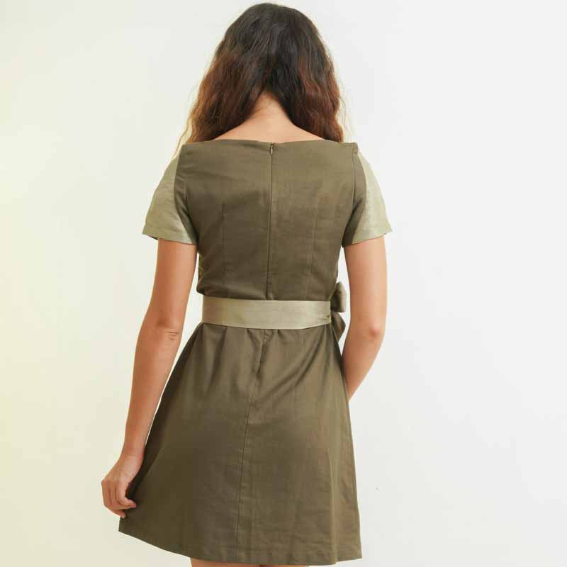 Robe Indra - Lin & Soie - Verte 3