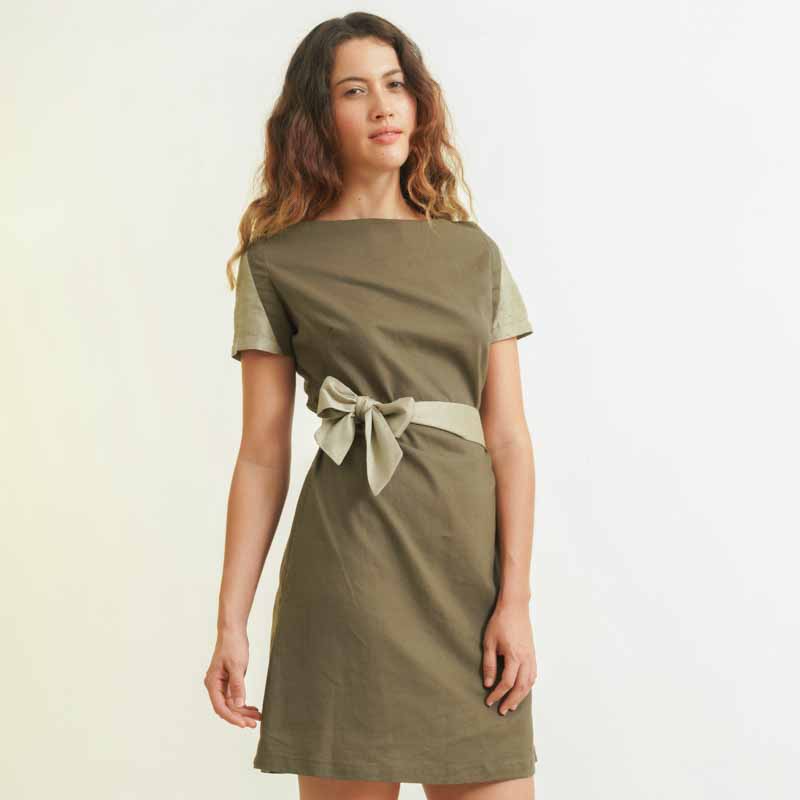 Robe Indra - Lin & Soie - Verte 2