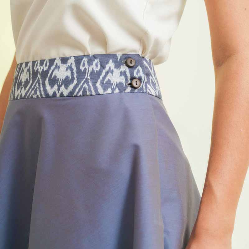 Jupe Amrita - Coton & Soie - Mauve 3