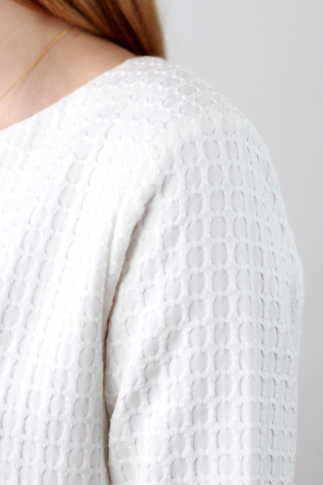 Robe droite et classique en coton blanc Carolyne 5