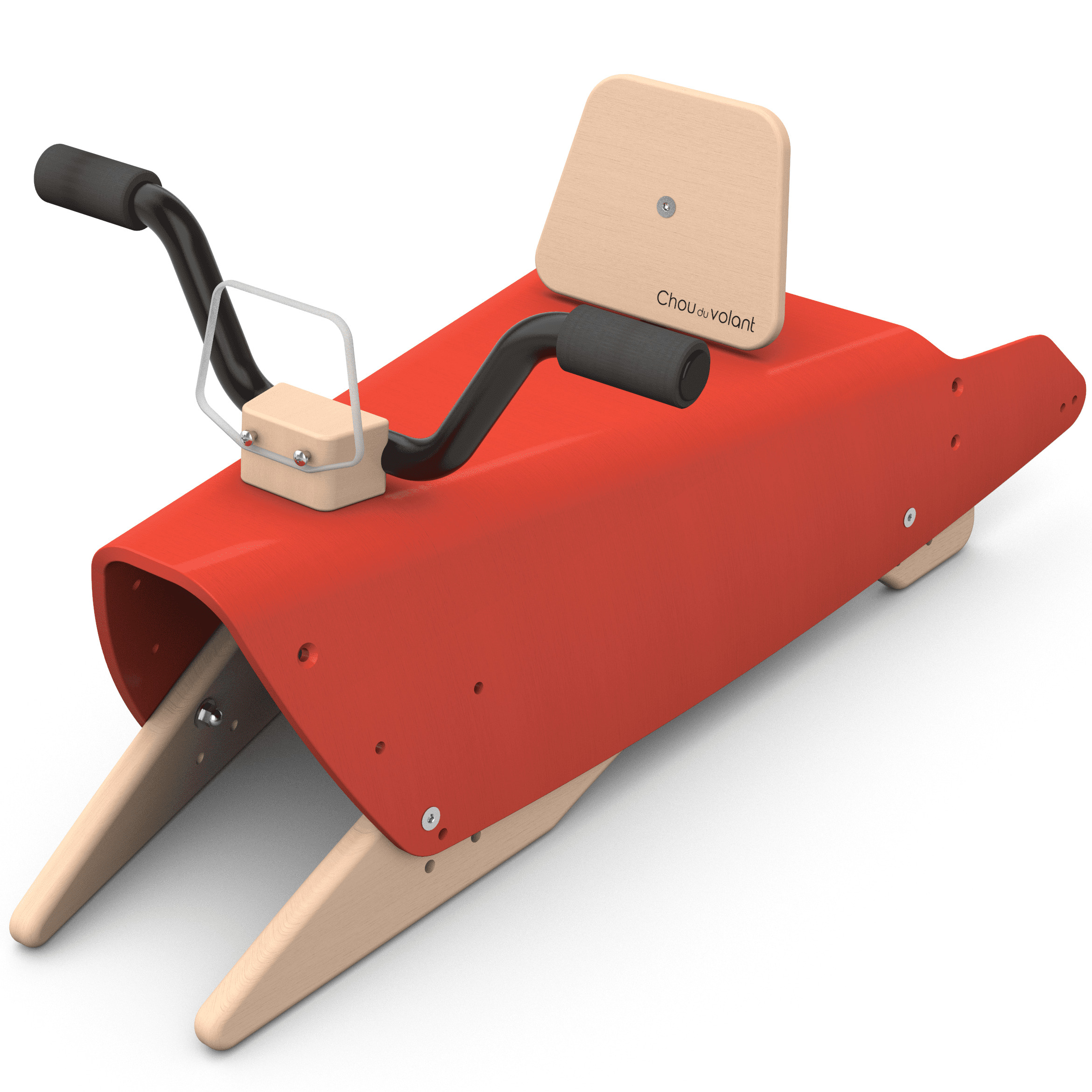 Bascule + Porteur moto en bois - Fabriqué en France - Rouge 2