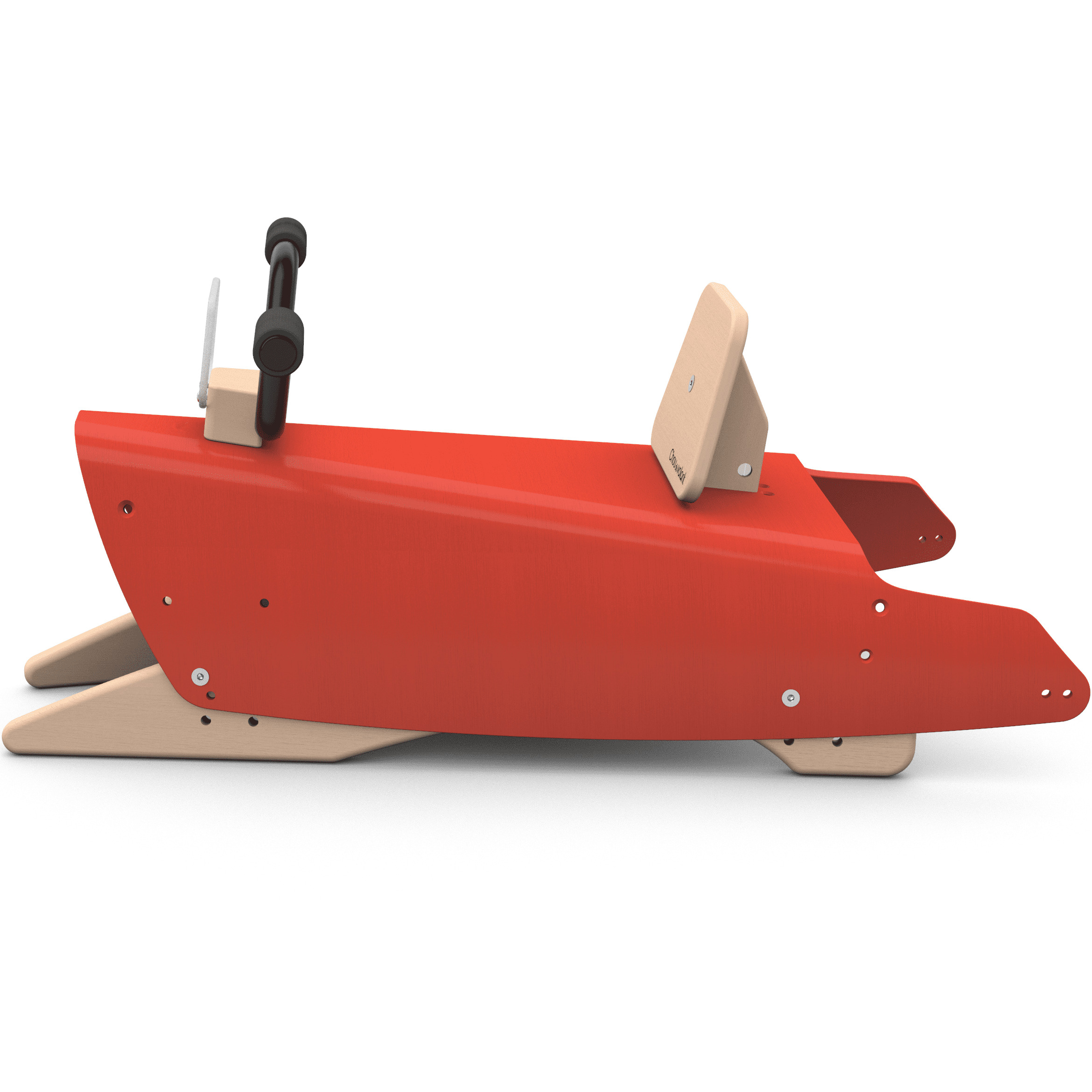 Bascule + Porteur moto en bois - Fabriqué en France - Rouge 3