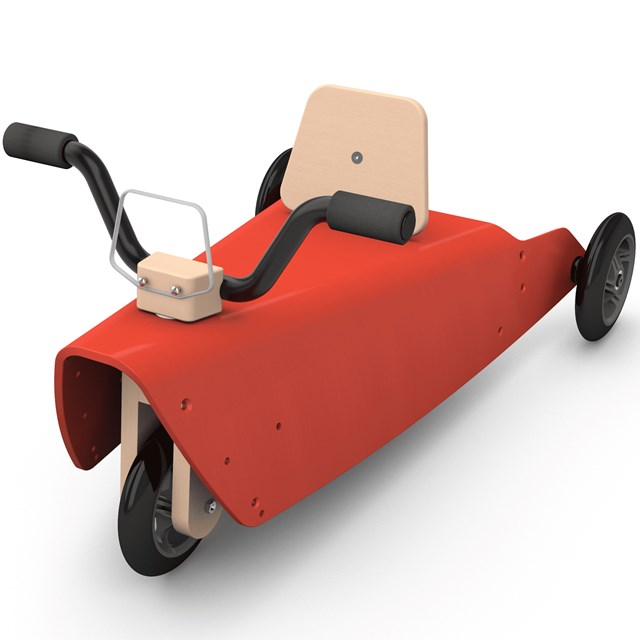 Bascule + Porteur moto en bois - Fabriqué en France - Rouge 4