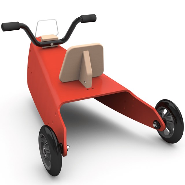 Bascule + Porteur moto en bois - Fabriqué en France - Rouge 6