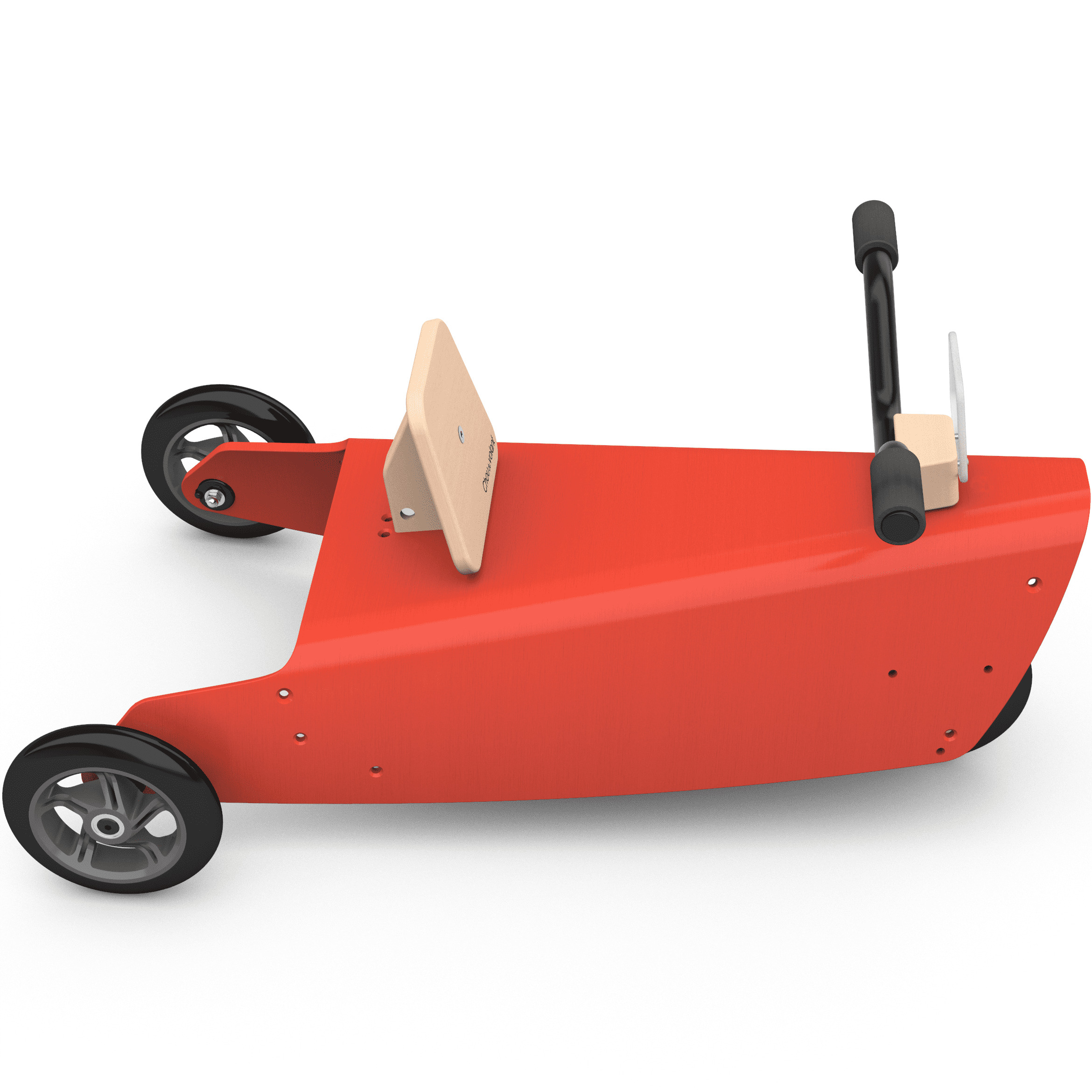 Bascule + Porteur moto en bois - Fabriqué en France - Rouge 7