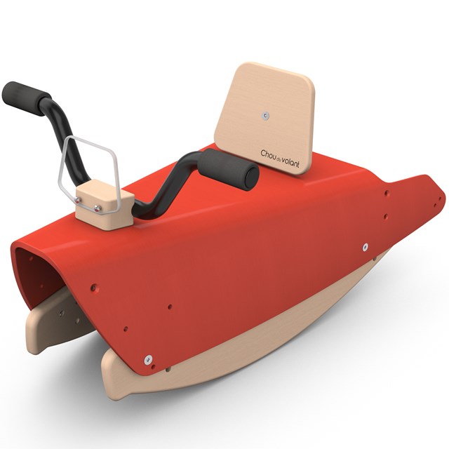 Bascule + Porteur moto en bois - Fabriqué en France - Rouge 9