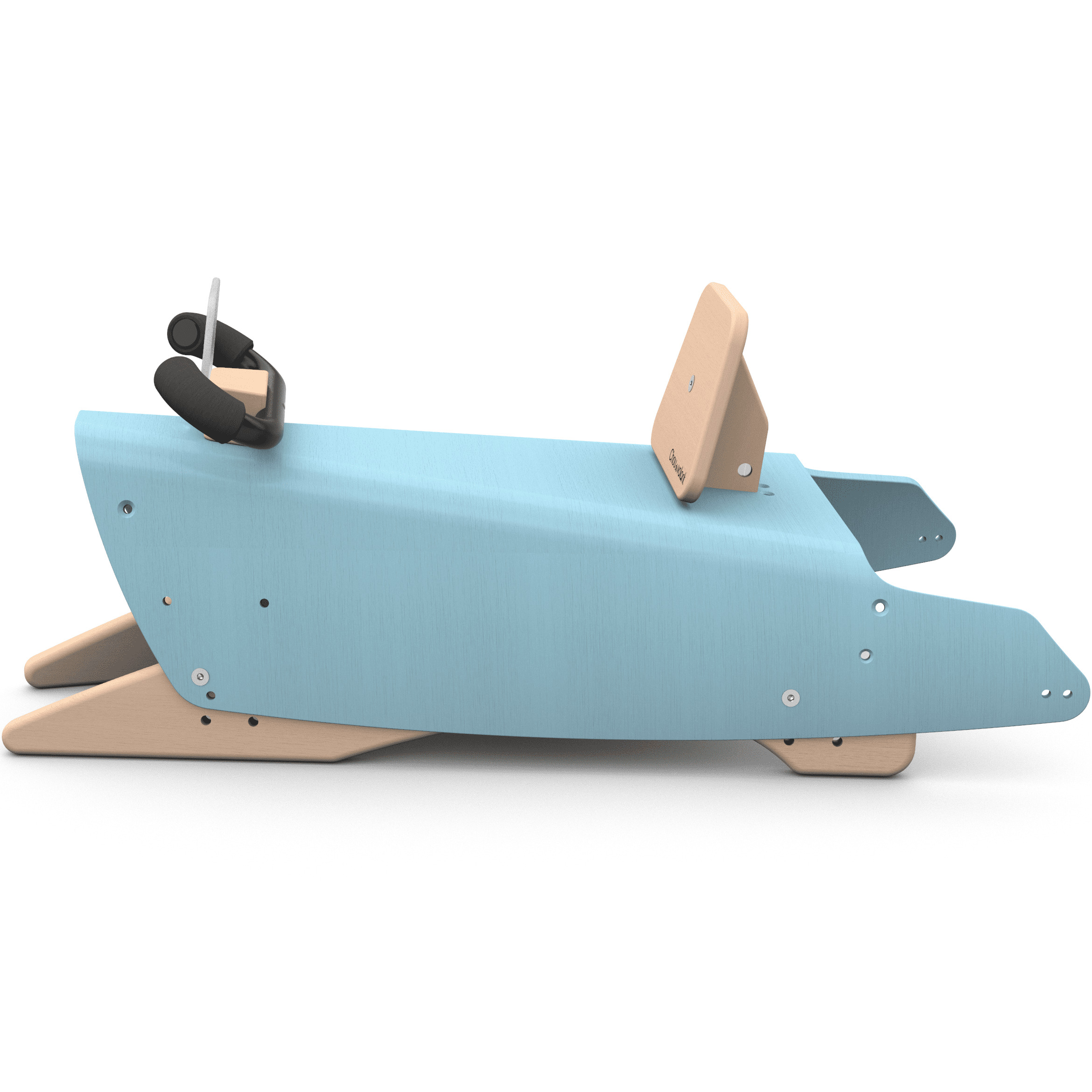 Bascule + Porteur voiture en bois - Fabriqué en France - Bleu 3