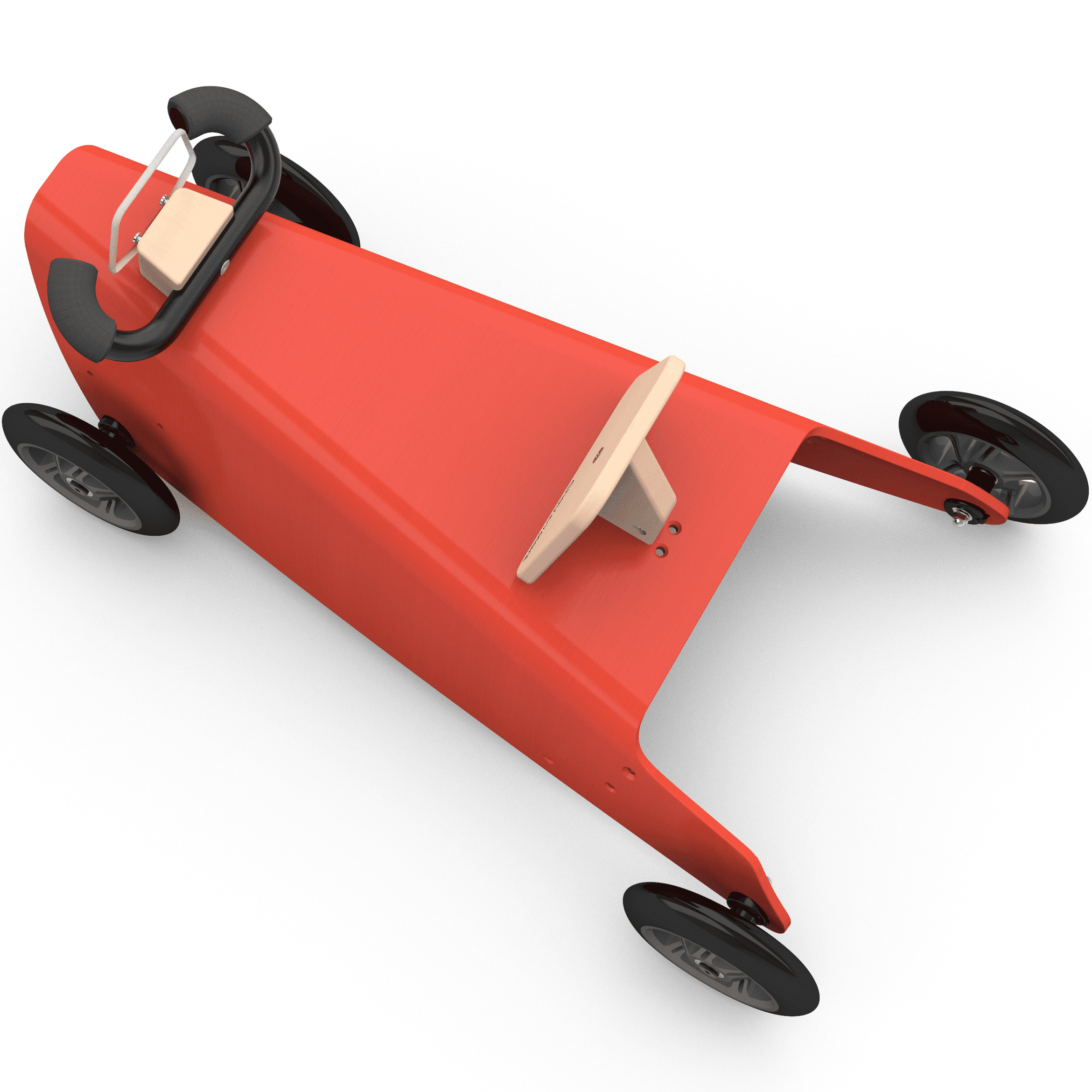 Bascule + Porteur voiture en bois - Fabriqué en France - Rouge 7