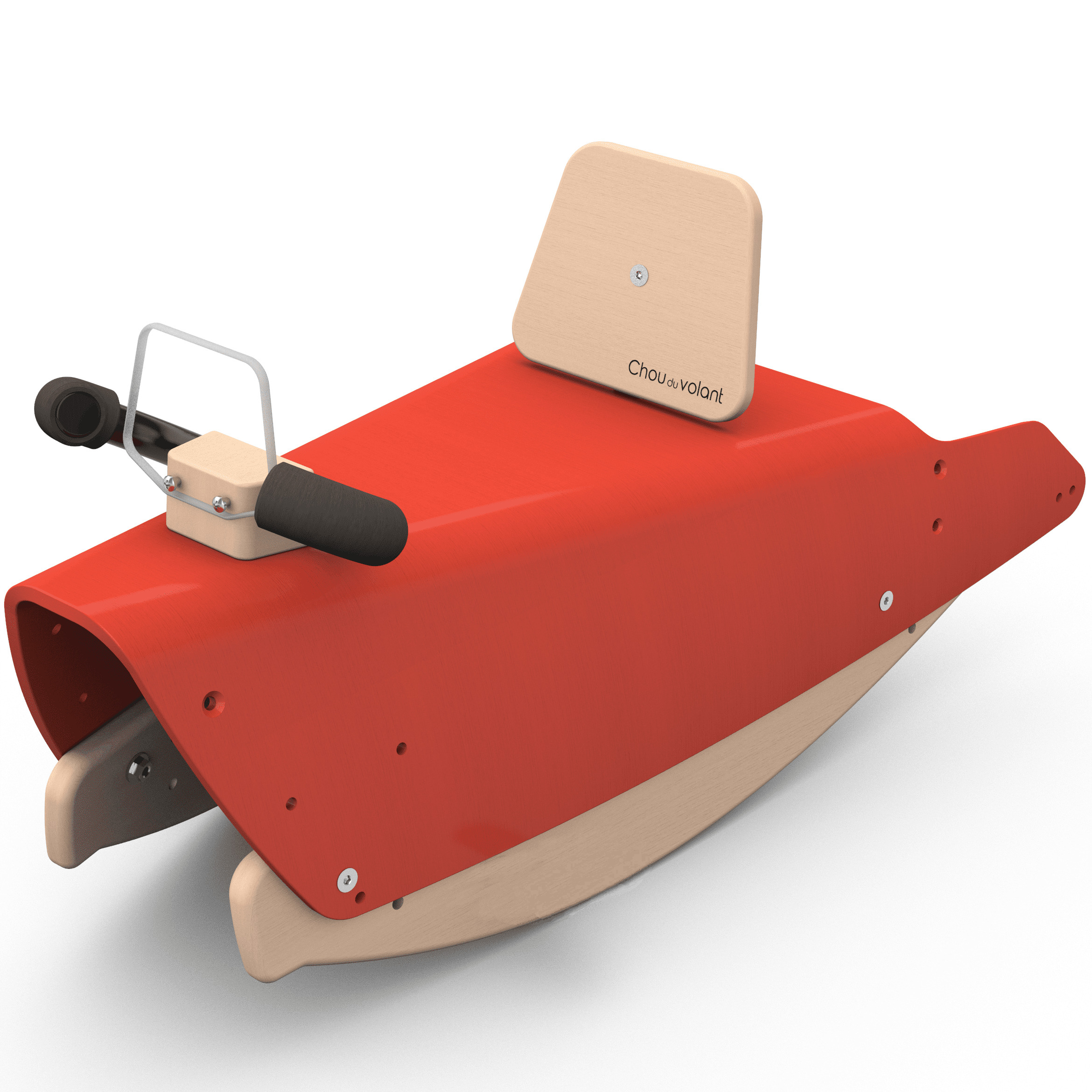 Bascule + Porteur voiture en bois - Fabriqué en France - Rouge 8