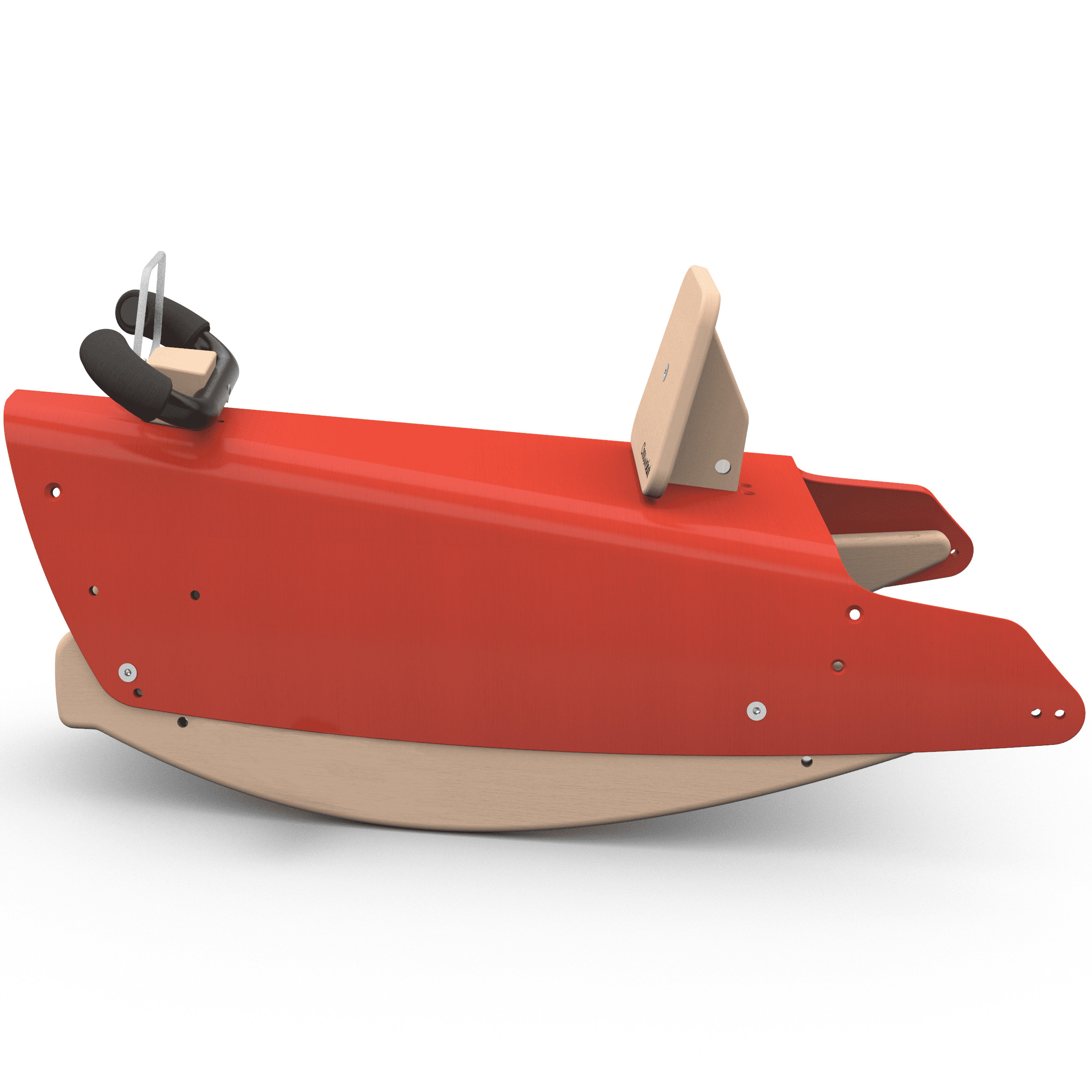 Bascule + Porteur voiture en bois - Fabriqué en France - Rouge 9