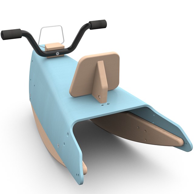 Moto à bascule en bois - Fabriquée en France - Bleu 8