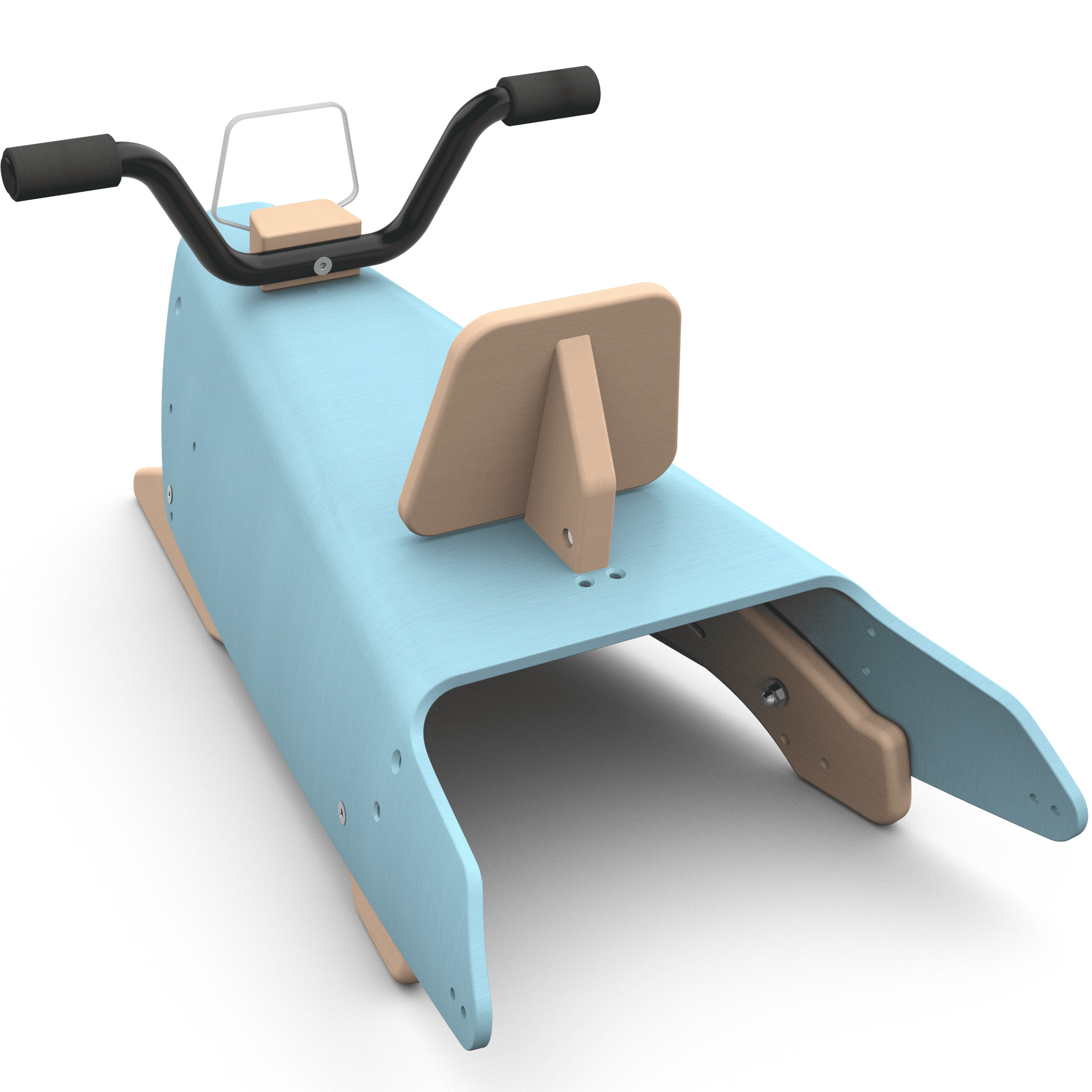 Moto à bascule en bois - Fabriquée en France - Bleu 3