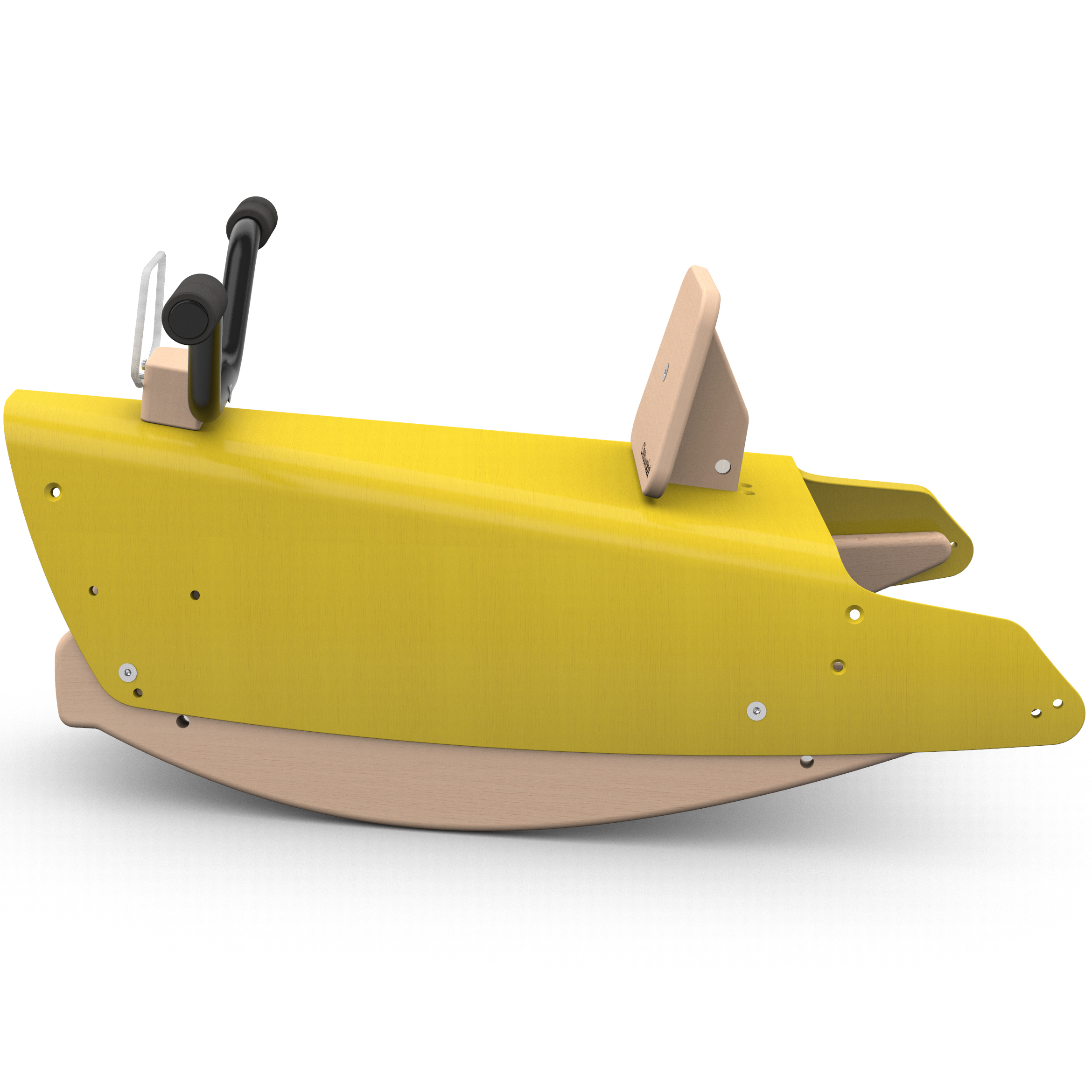 Moto à bascule en bois -  Fabriquée en France - Jaune 7