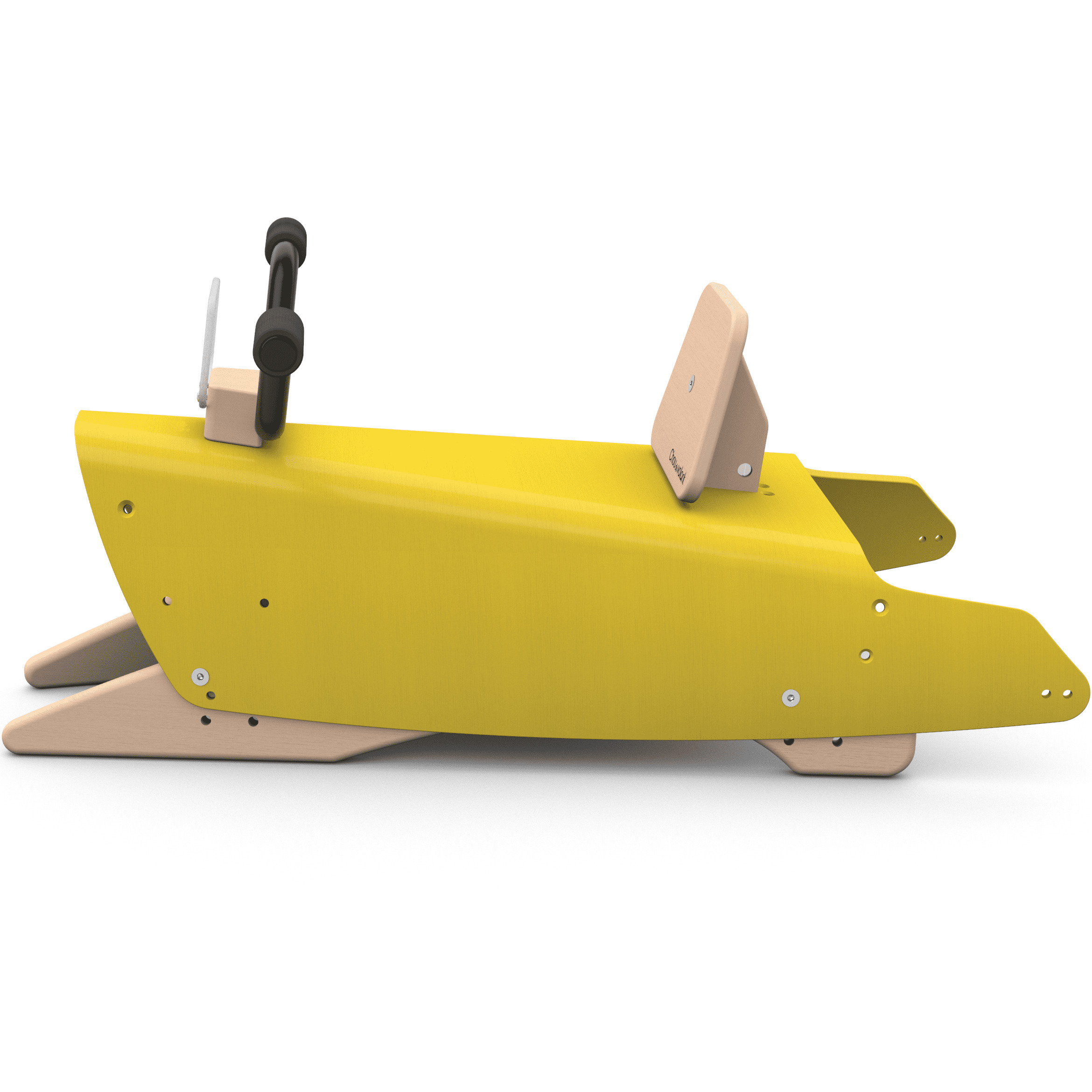 Moto à bascule en bois -  Fabriquée en France - Jaune 2