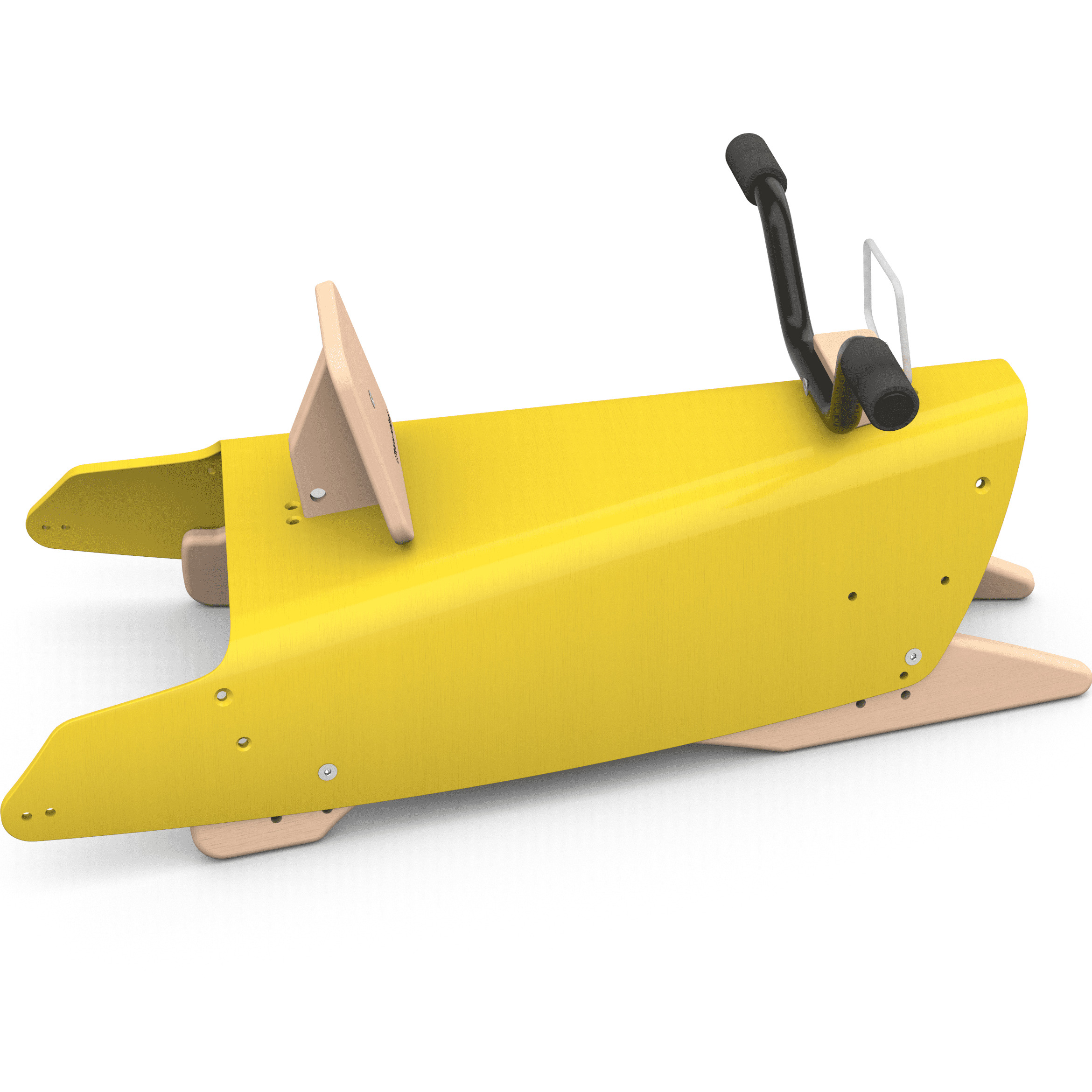 Moto à bascule en bois -  Fabriquée en France - Jaune 4