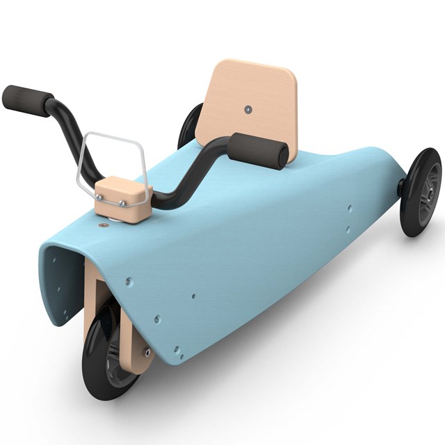 Porteur moto en bois -  Fabriqué en France - Bleu 2
