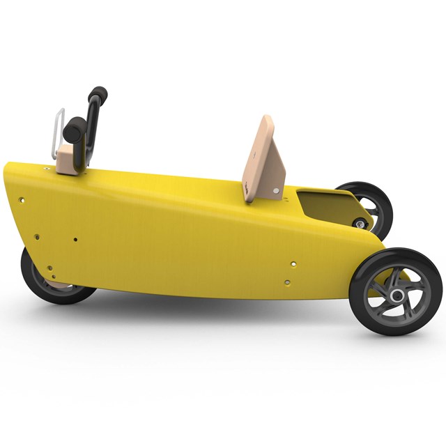 Porteur moto en bois -  Fabriqué en France - Jaune 3